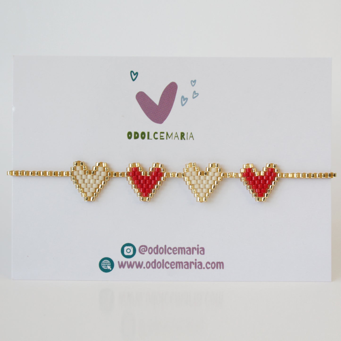 Stylish and Versatile Miyuki Red and Beige Wrap Bracelet