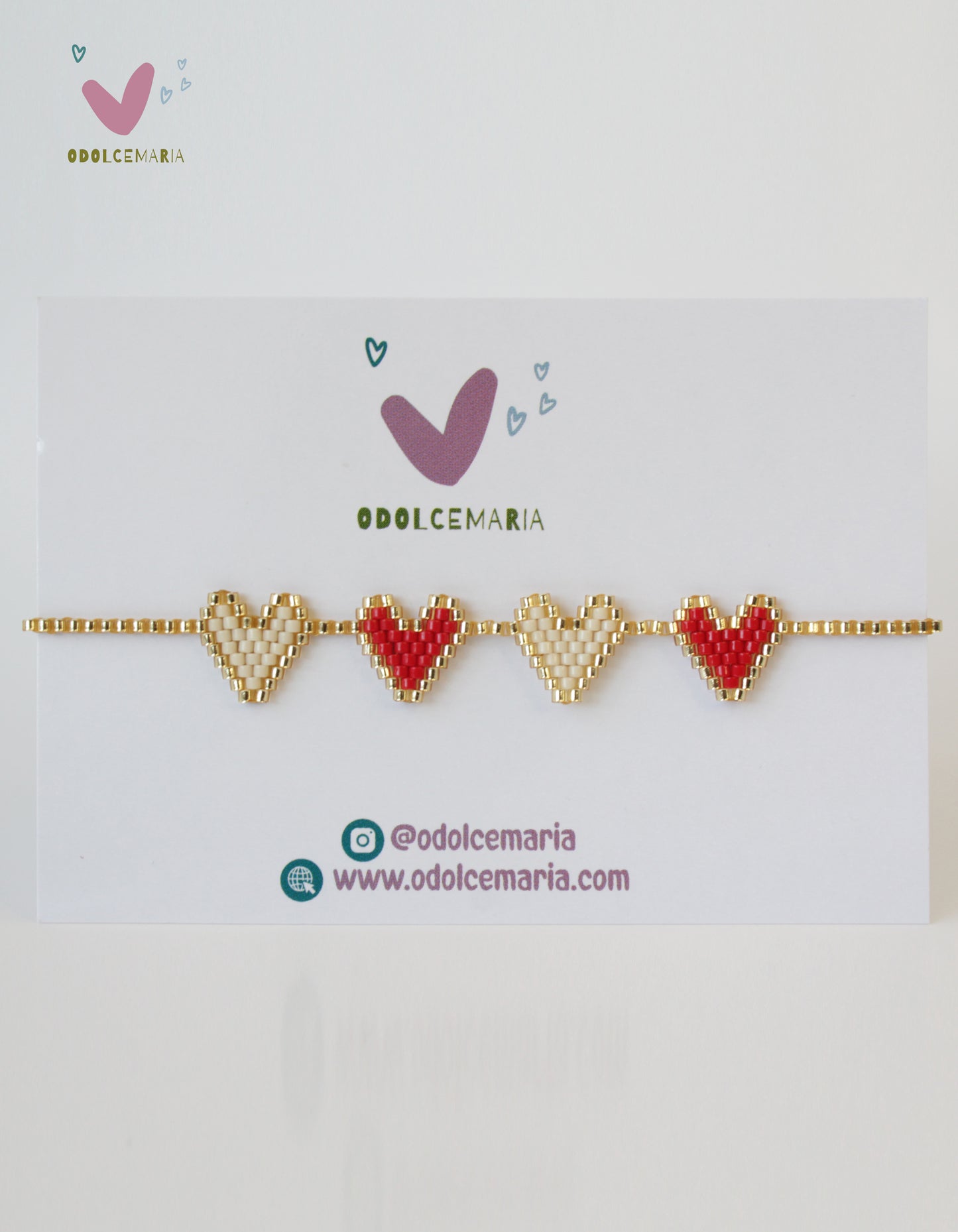 Stylish and Versatile Miyuki Red and Beige Wrap Bracelet