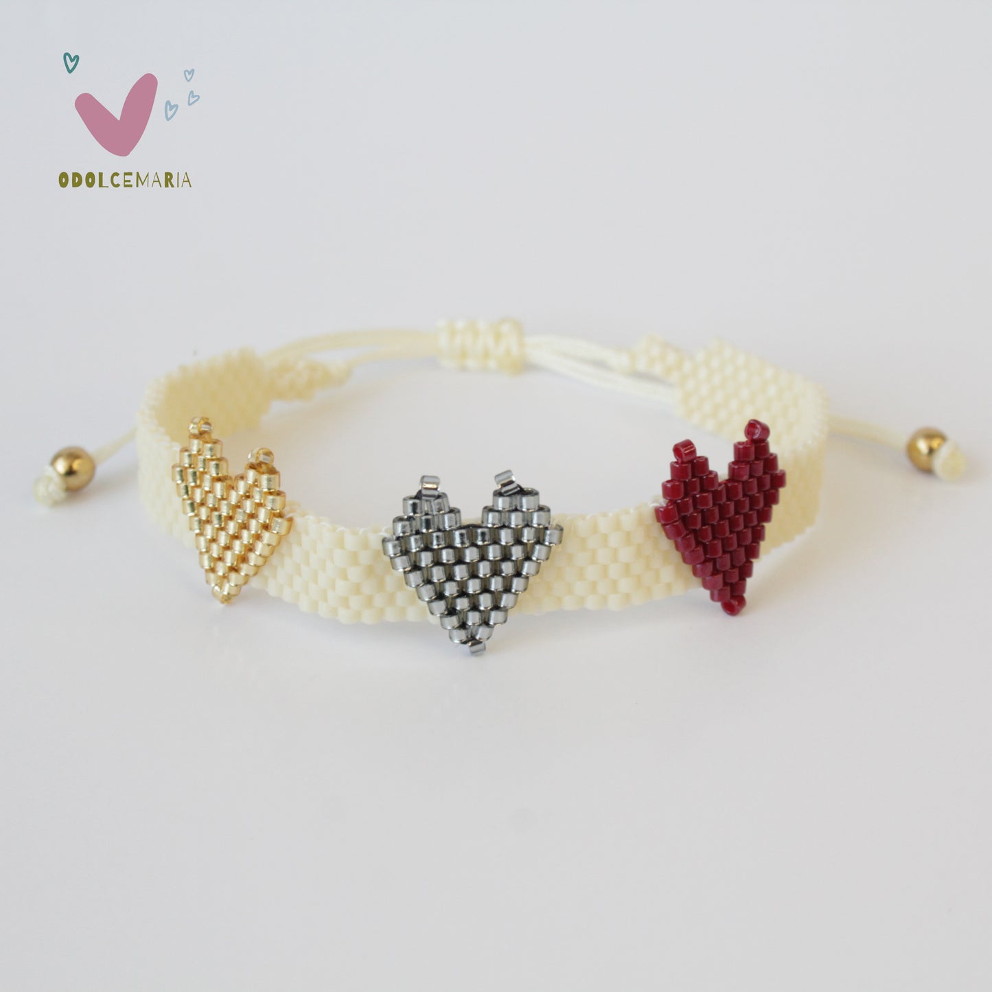 Stylish and Versatile Miyuki Three Hearts Wrap Bracelet