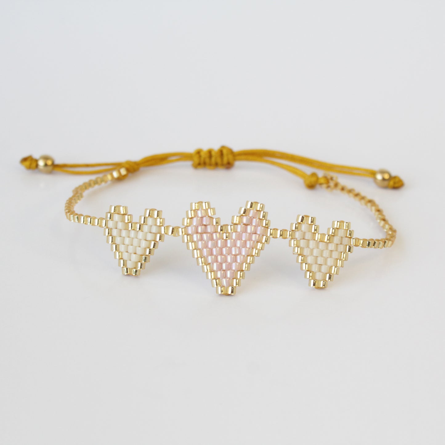 Beige, rose and gold bracelet