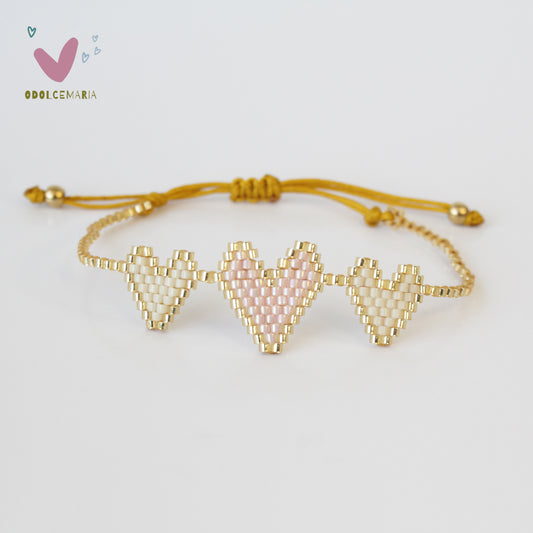 Beige, rose and gold bracelet