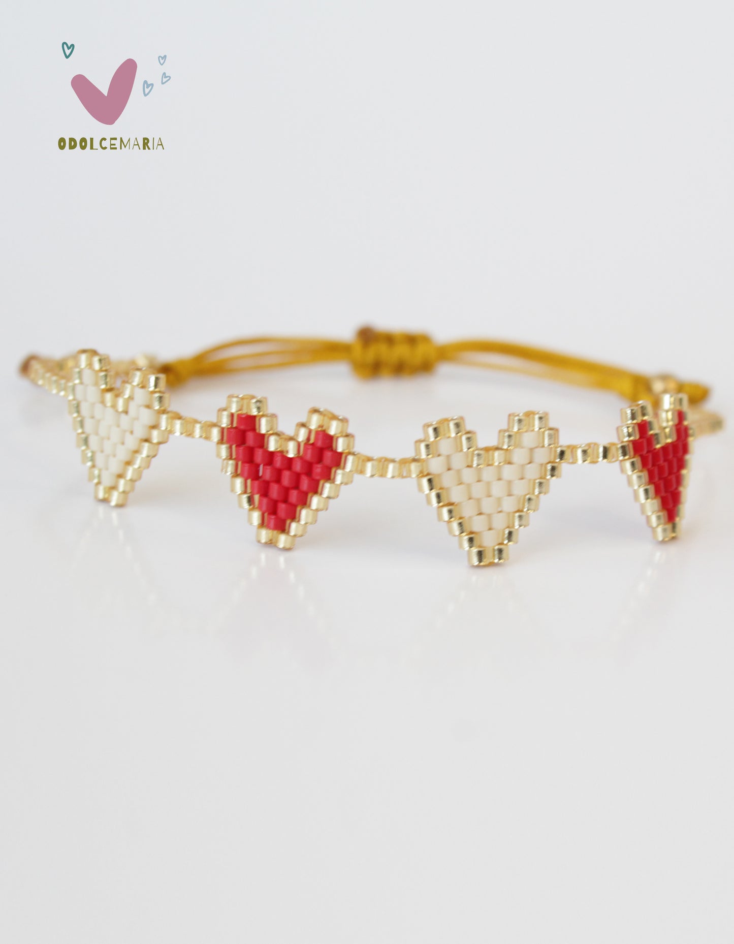 Stylish and Versatile Miyuki Red and Beige Wrap Bracelet