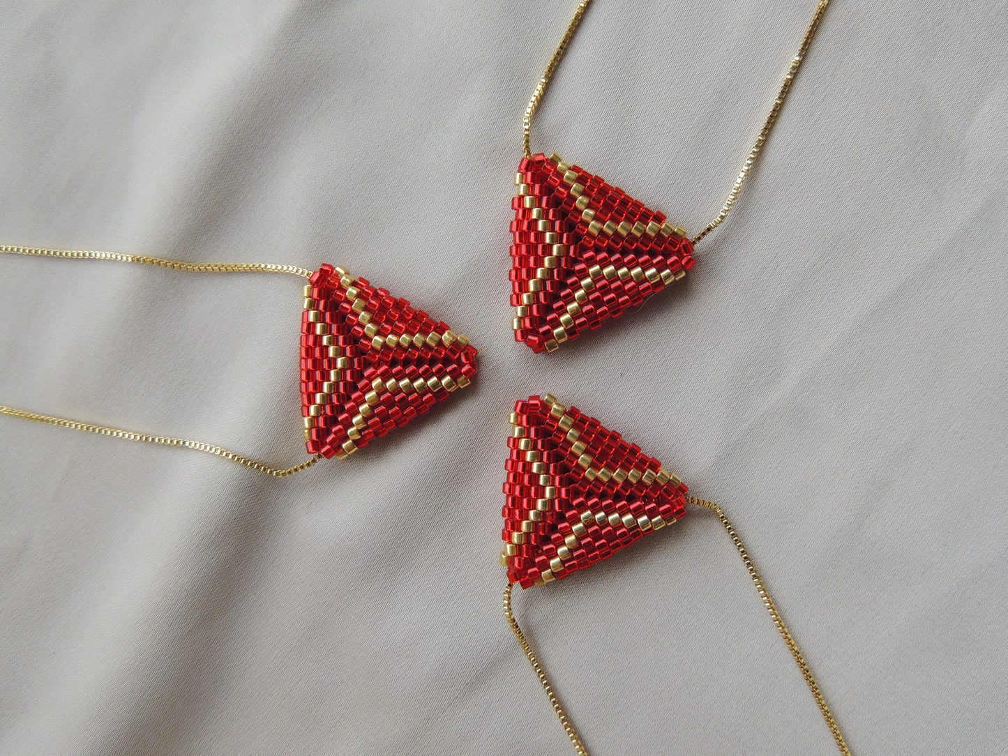 Stylish and Versatile Miyuki Red and Gold Necklace