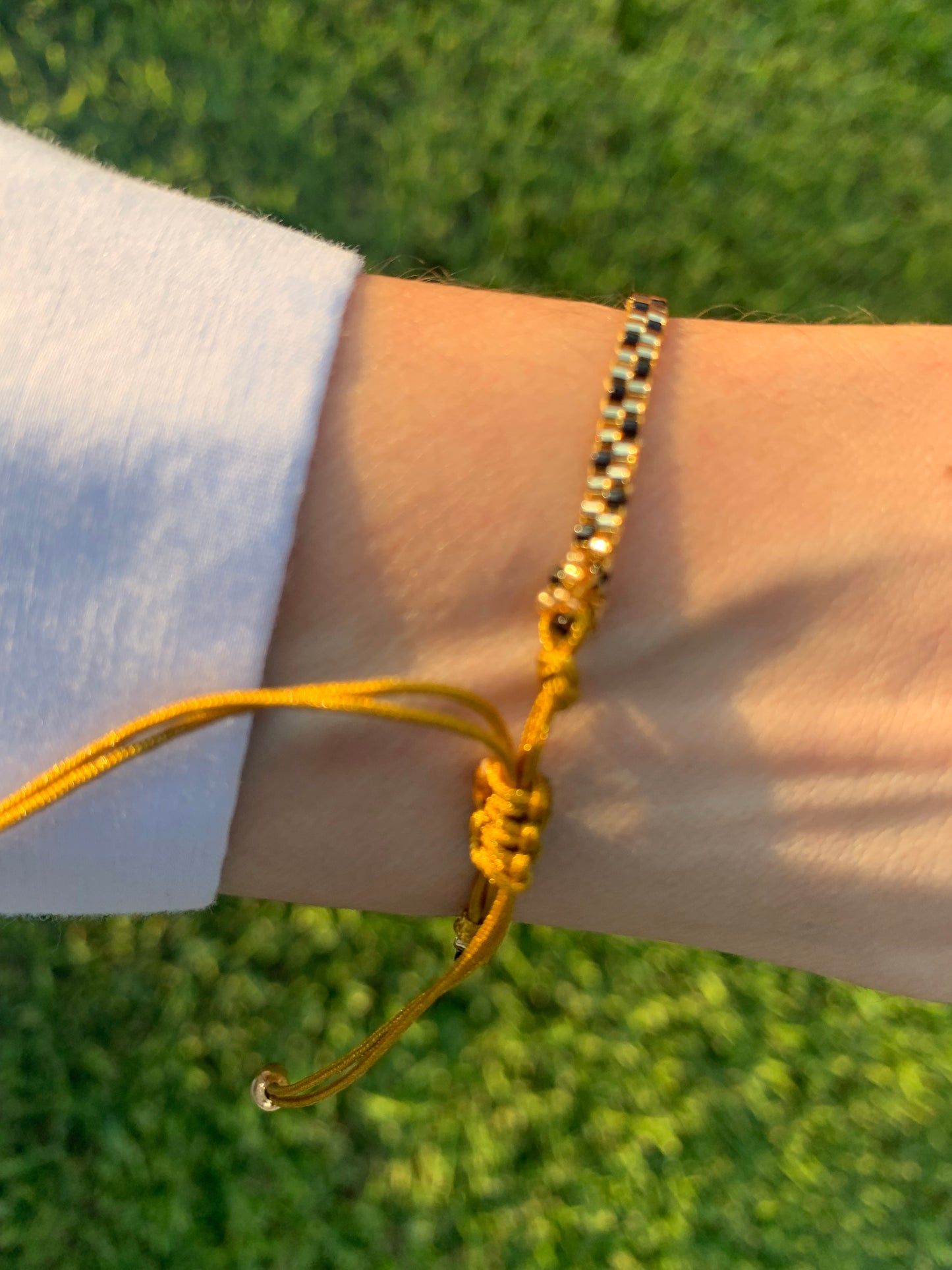 Bracelet - Tennis time Gold plated and black