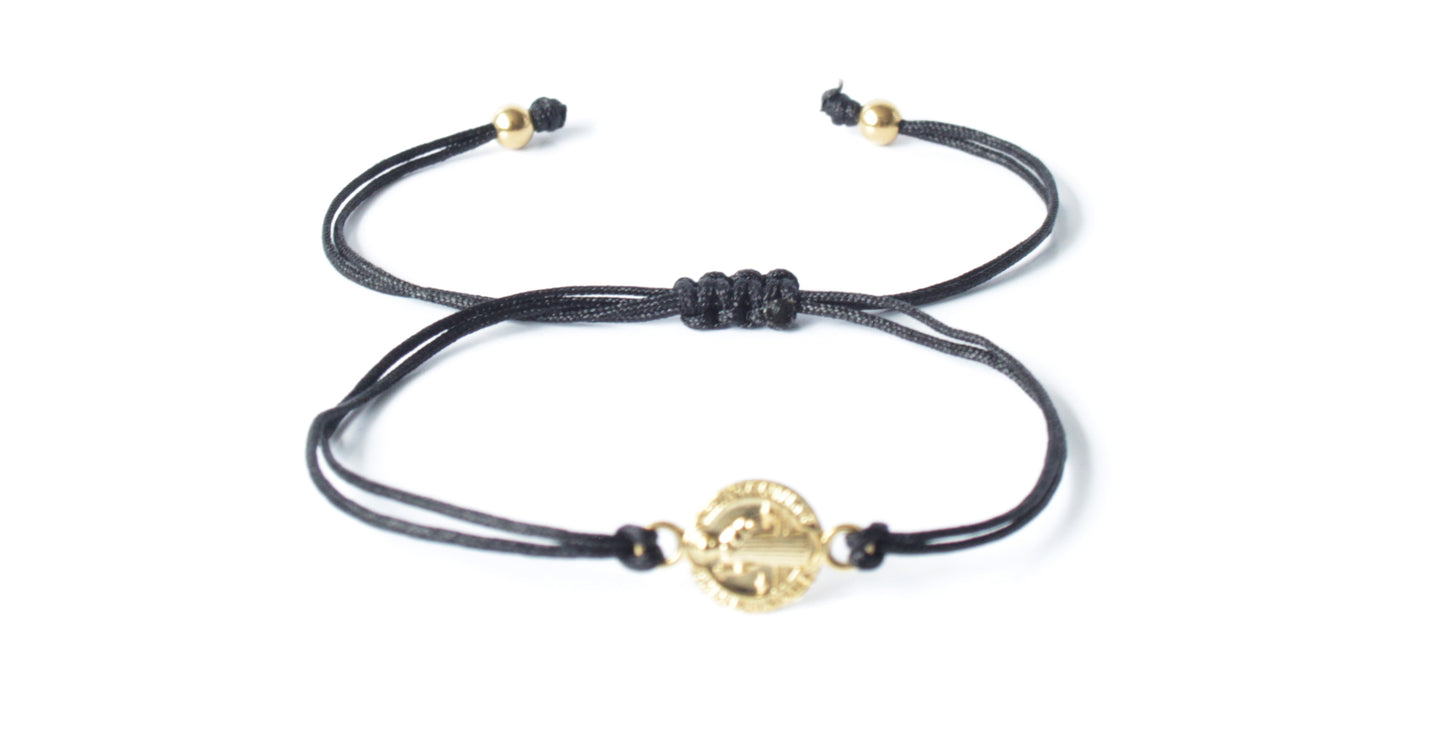 Stylish and Versatile Miyuki Black and Gold  Saint Benedict Wrap Bracelet