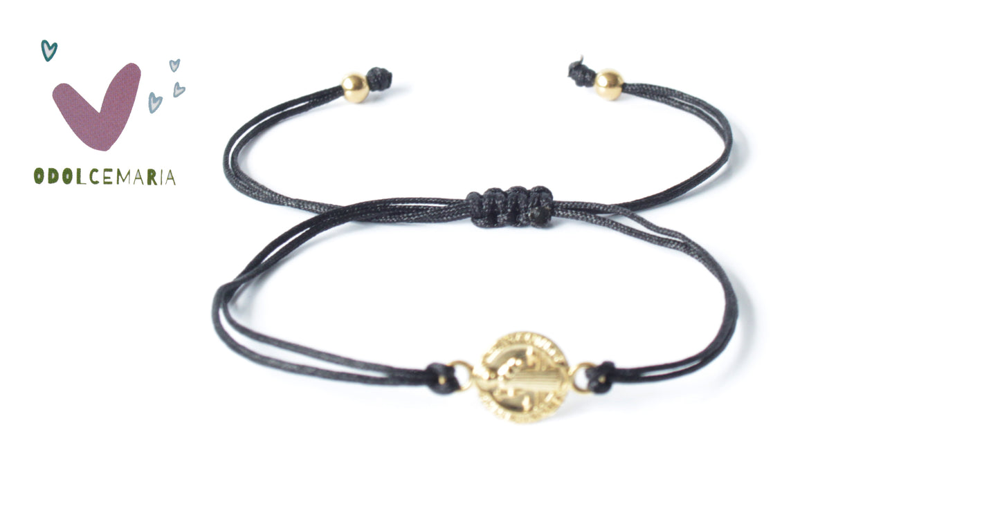 Stylish and Versatile Miyuki Black and Gold  Saint Benedict Wrap Bracelet