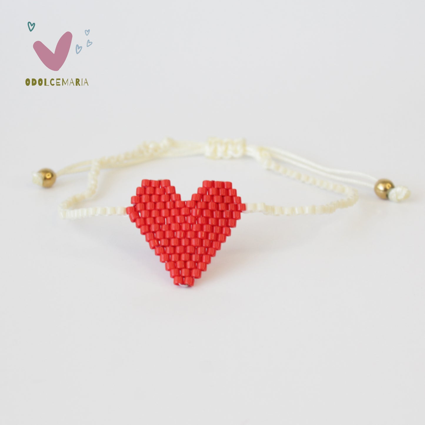 Miyuki Single Red Heart Wrap Bracelet