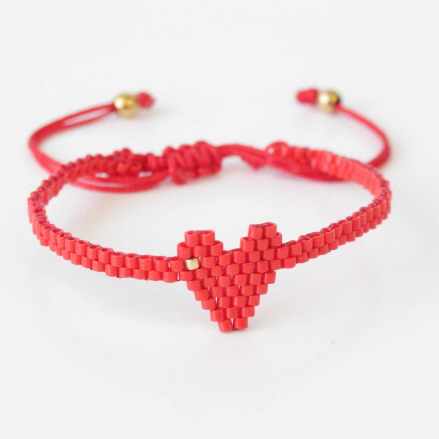 Miyuki Red Heart Wrap Bracelet