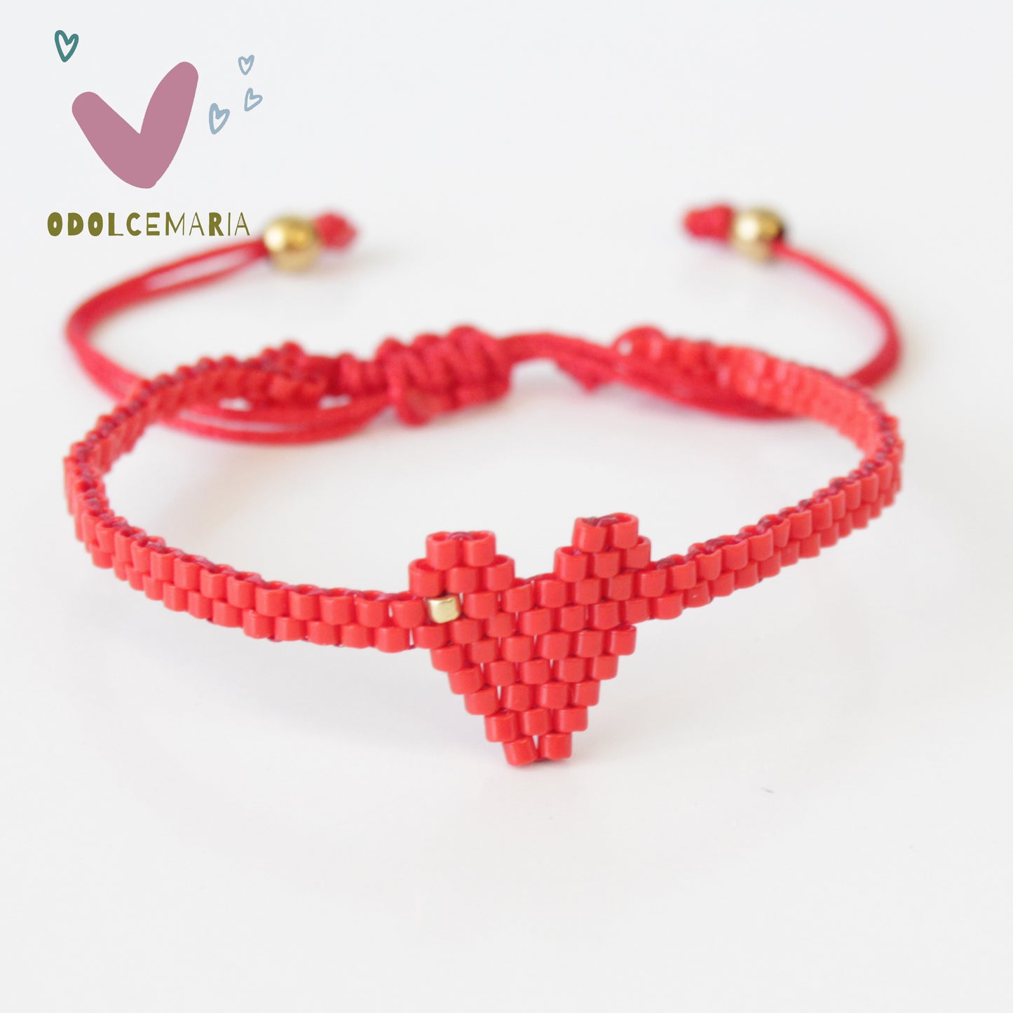 Miyuki Red Heart Wrap Bracelet