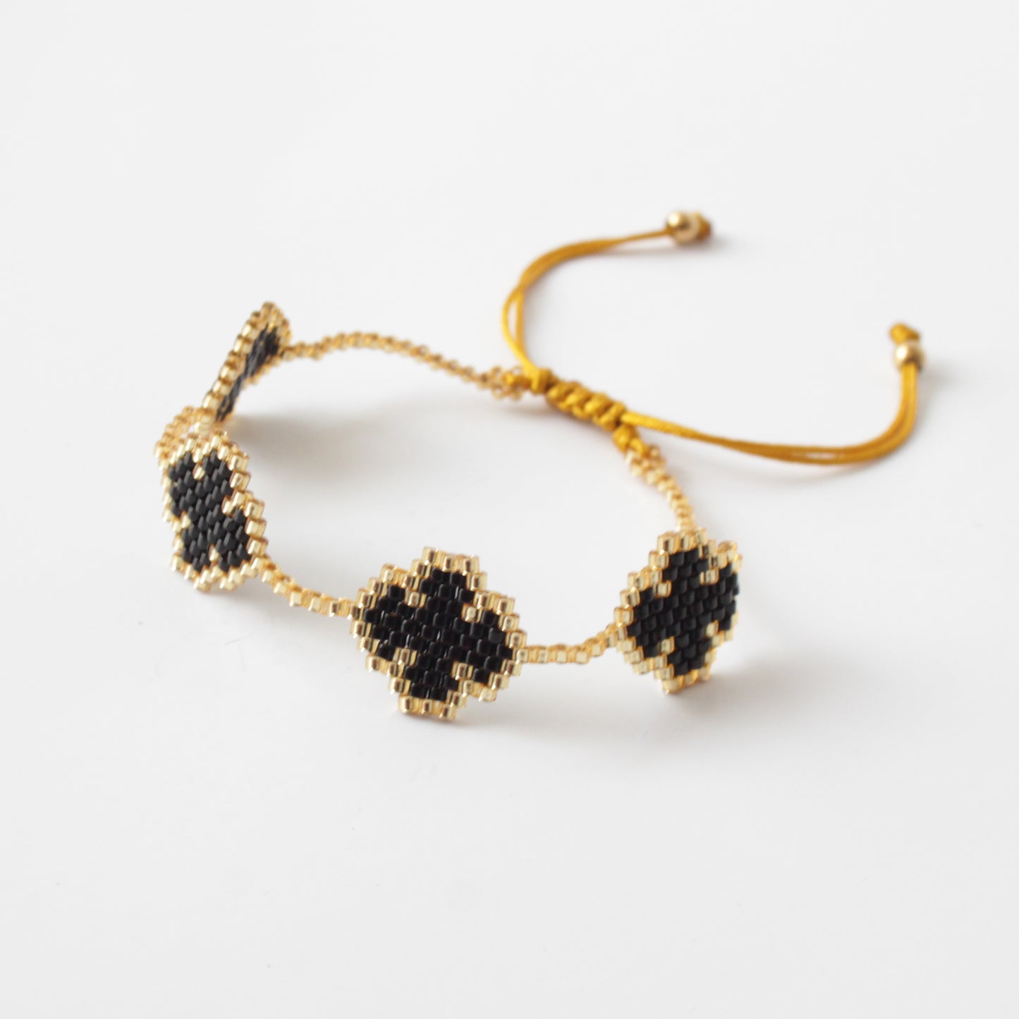 Miyuki Black Flower Wrap Bracelet