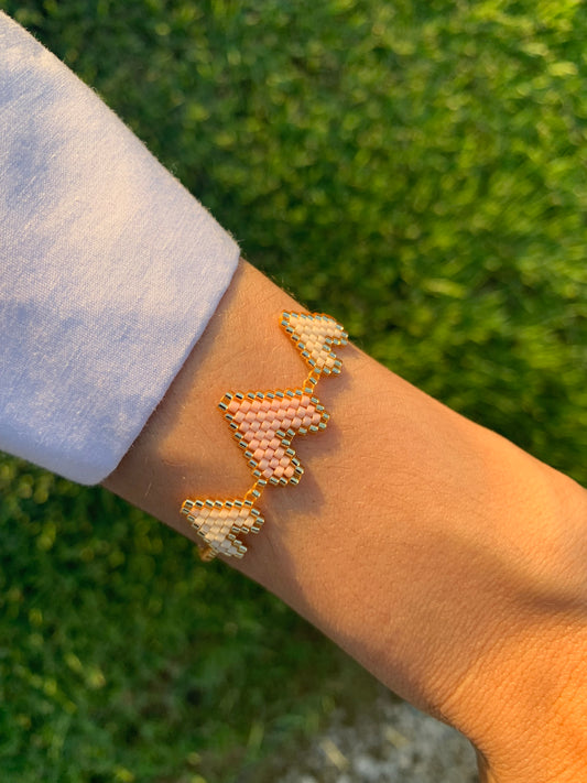 Beige, rose and gold bracelet